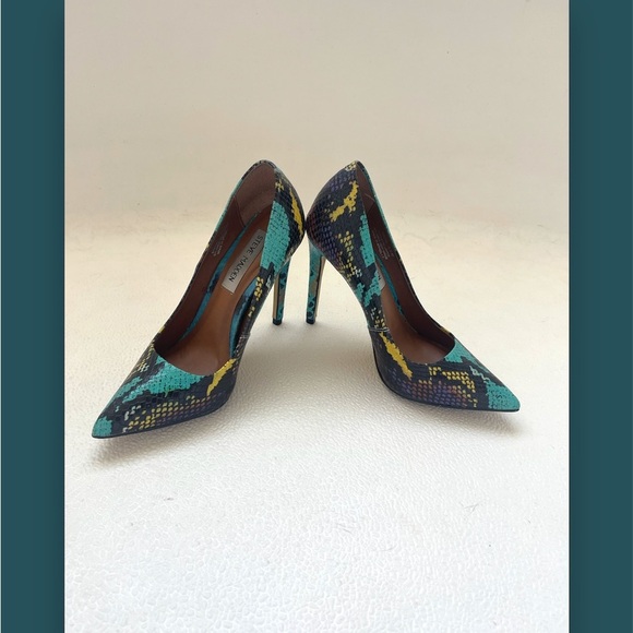 Steve Madden Snakeskin Stiletto Heels Womens Size 5.5 Multicolor Pre owned - Picture 4 of 6